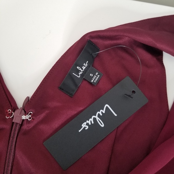 NWT Lulu's Endearing Elegance Burgundy Sleeveless Twist-Front Maxi Dress S - Picture 6 of 16